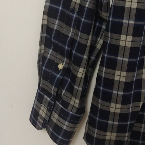 Banana Republic Blue Plaid Slim Fit Shirt. Medium 15 - 15 1/2 - Picture 7 of 10